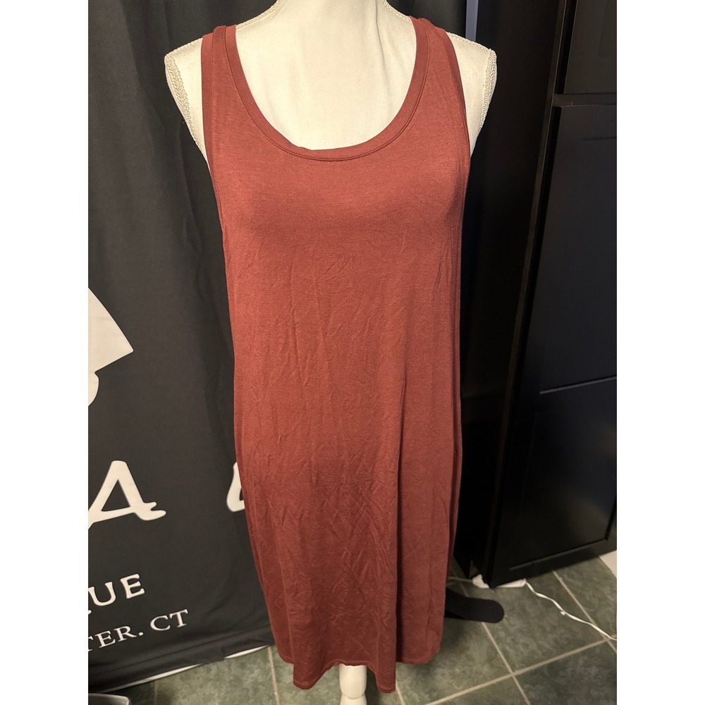 Women Sleeveless Jersey Knit Shift Dress Scoop Neck Xl - Picture 1 of 4